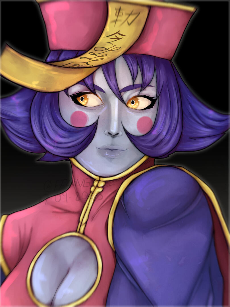fanart of hsien-ko from darkstalkers