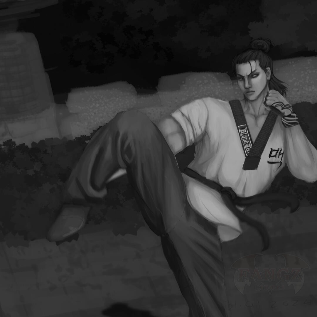 fanart of hwoarang from tekken 8