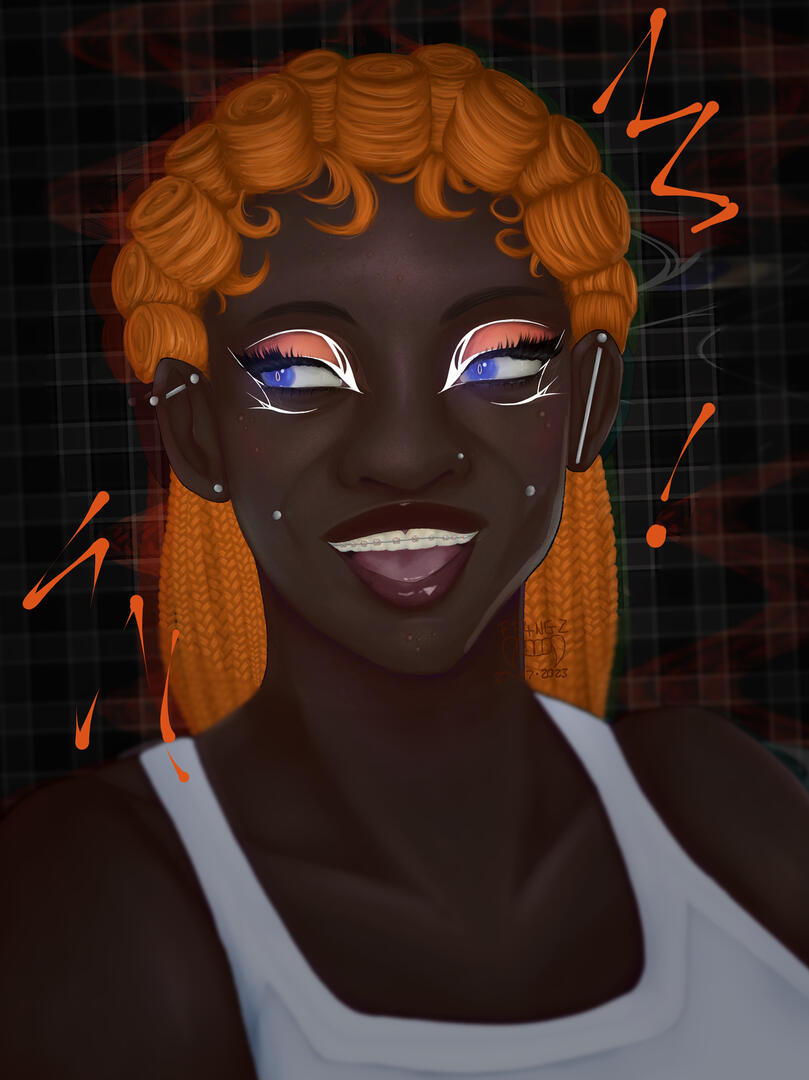 an art trade of a friend&#39;s original character called mandarin.