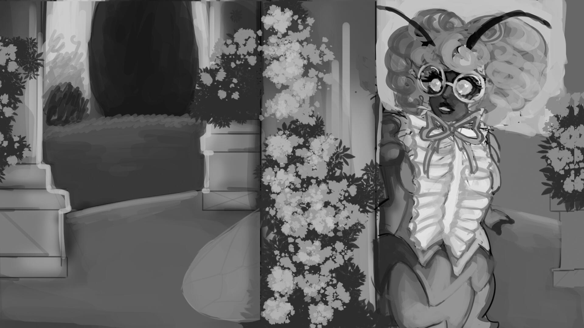 Thought she didn't really look on-model, so I adjusted her proportions slightly.