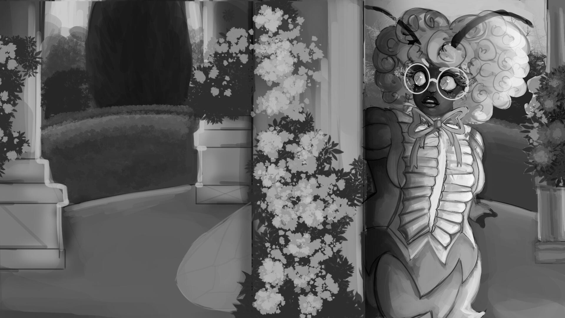 Defining her face a little more - especially since I think her face is the attention-grabbing part.