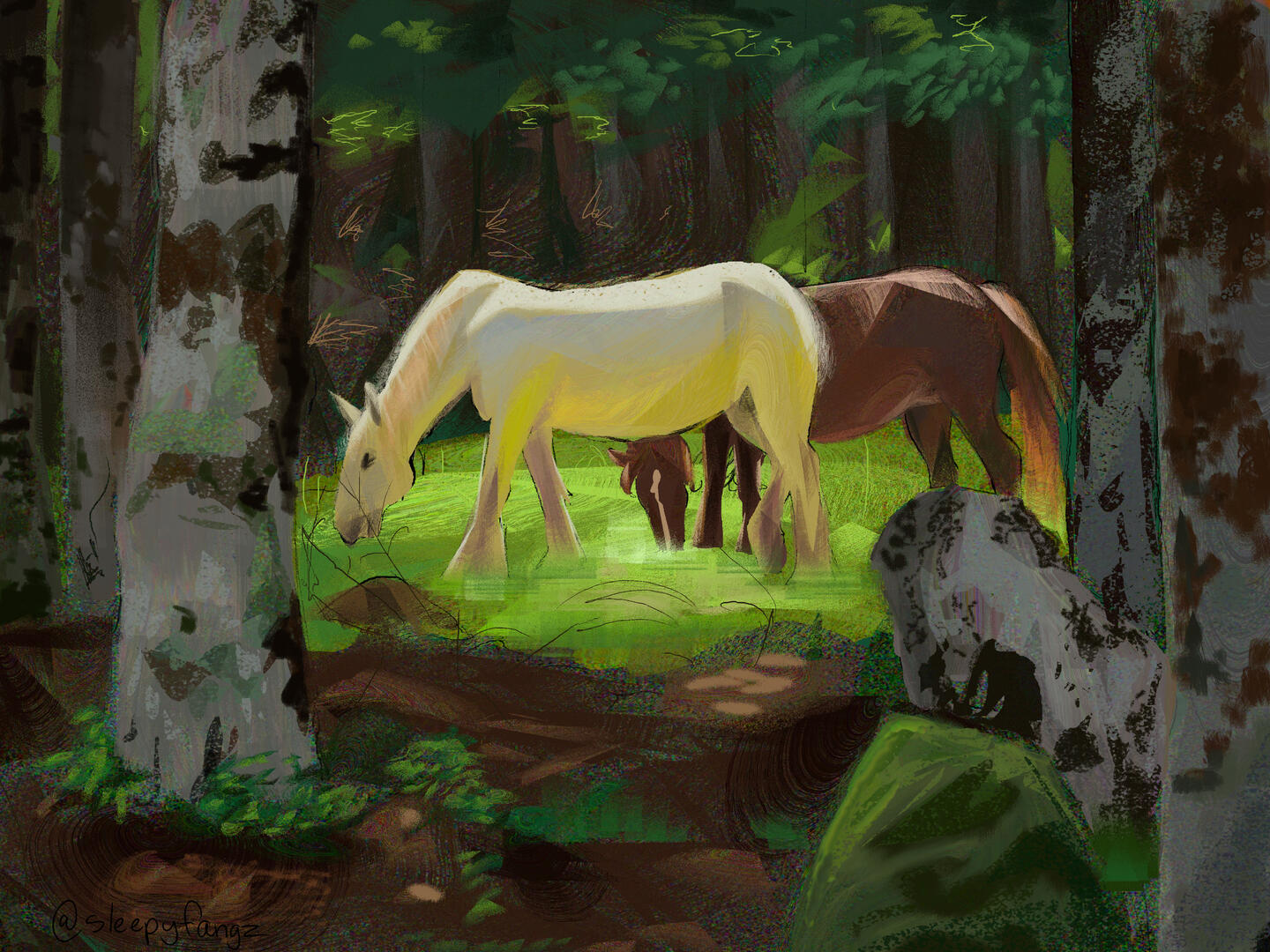 Horses done in Heavypaint. I like playing around with different software, and Heavypaint is definitely one that I find a challenge.