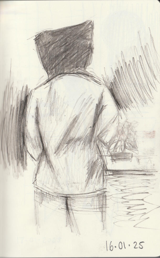 my mom while she watered some plants