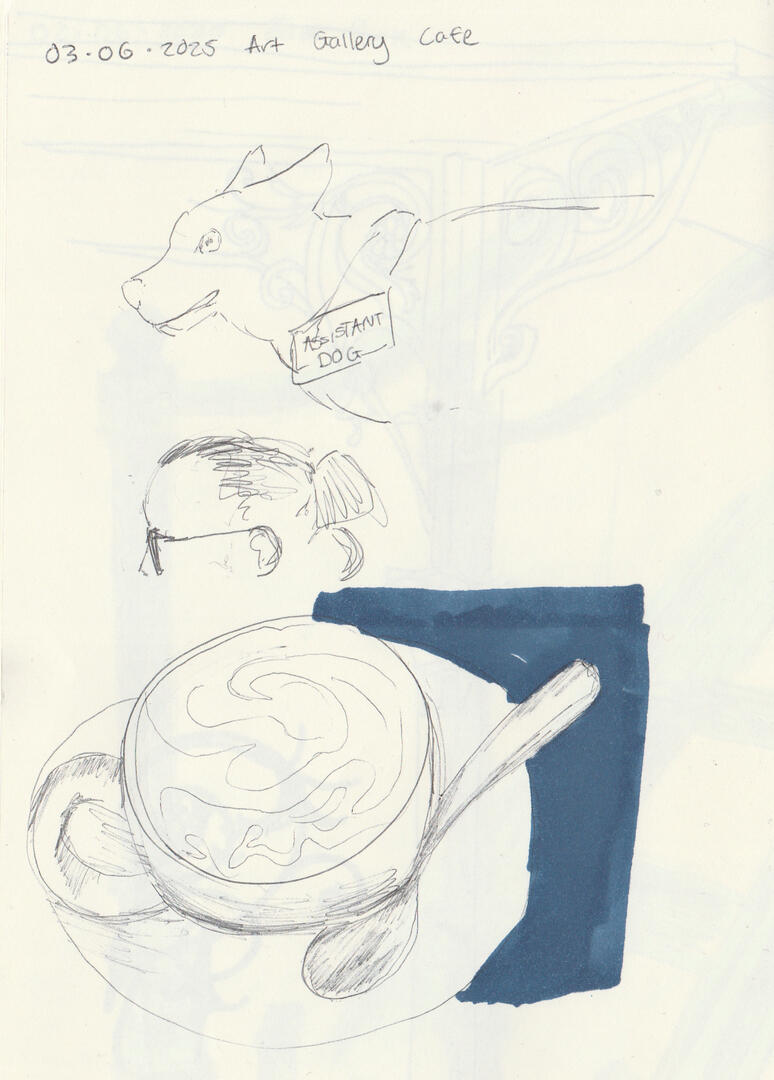 quick sketching from when i went to a cafe at an art gallery