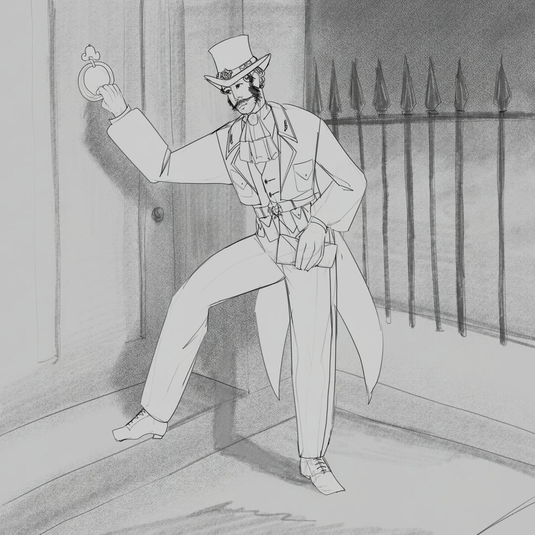 Testing what the uniform would look like on a "normal" postman, inspired by a Victorian illustration I saw.